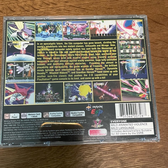 Silhouette Mirage PS1, Excellent Condition Disc, Case, Manual, Tested - Picture 2 of 12